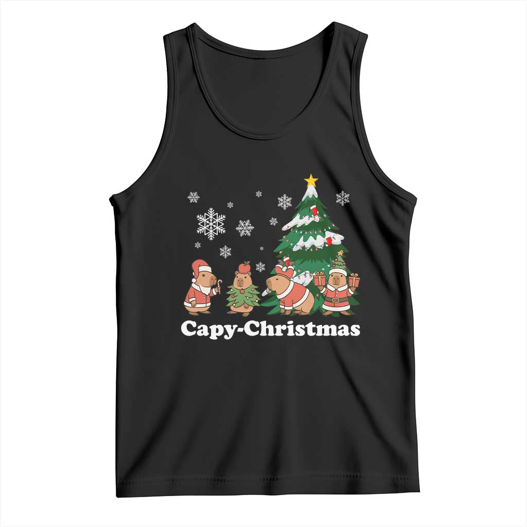 Christmas Capybara Tank Top Funny Capy Xmas Gift Idea - Wonder Print Shop