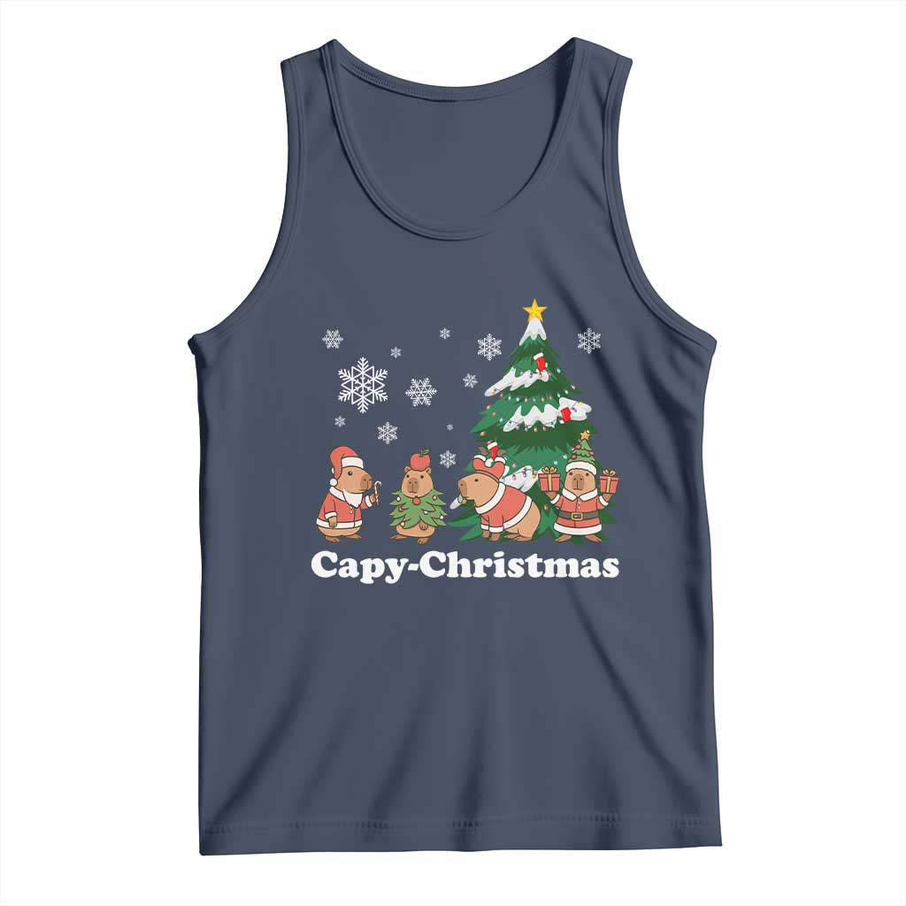 Christmas Capybara Tank Top Funny Capy Xmas Gift Idea - Wonder Print Shop