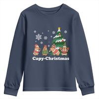 Christmas Capybara Youth Sweatshirt Funny Capy Xmas Gift Idea - Wonder Print Shop