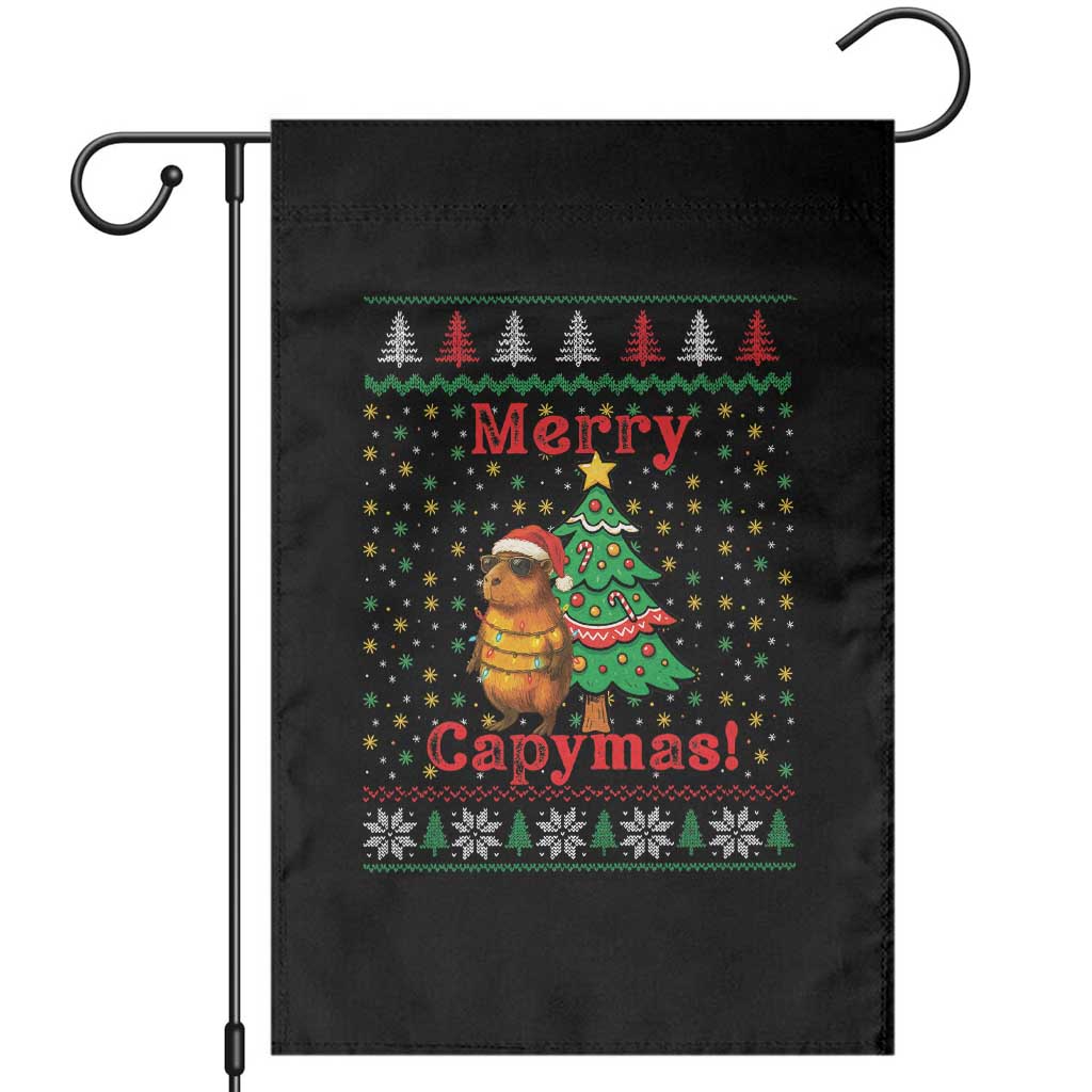 Funny Merry Capymas Garden Flag Capybara Christmas Party - Wonder Print Shop