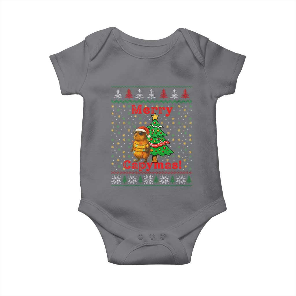 Funny Merry Capymas Baby Onesie Capybara Christmas Party - Wonder Print Shop