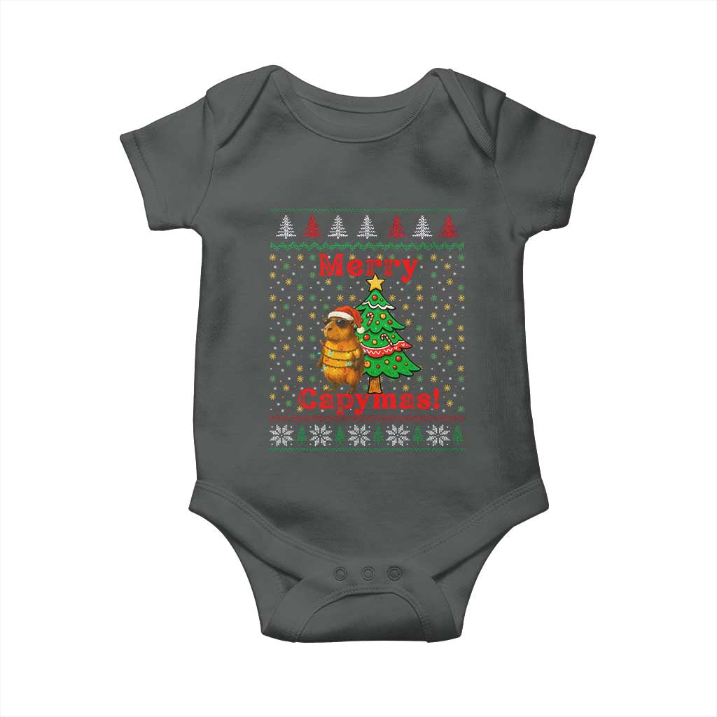 Funny Merry Capymas Baby Onesie Capybara Christmas Party - Wonder Print Shop