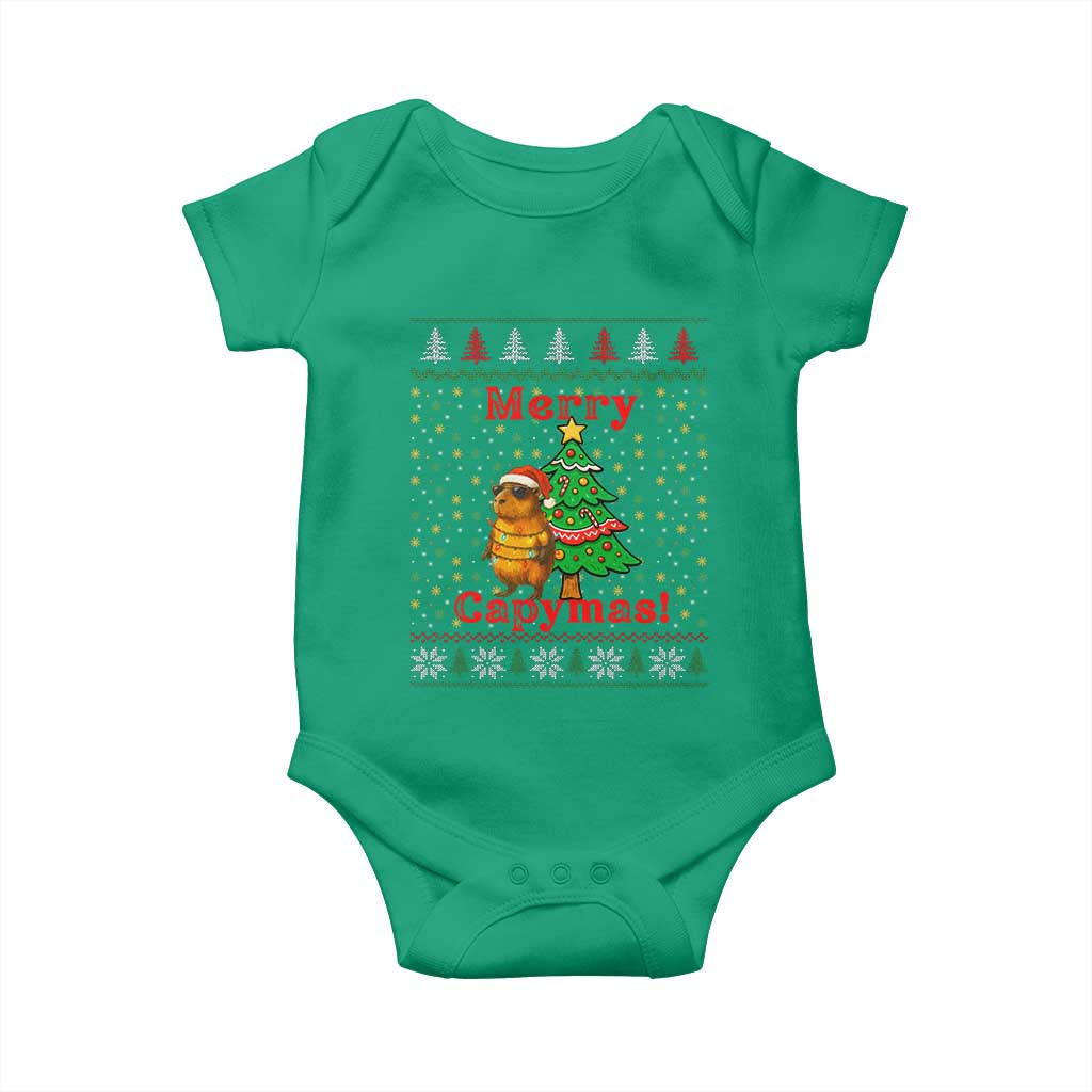 Funny Merry Capymas Baby Onesie Capybara Christmas Party - Wonder Print Shop