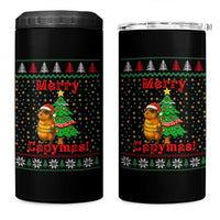Funny Merry Capymas 4 in 1 Can Cooler Tumbler Capybara Christmas Party