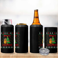 Funny Merry Capymas 4 in 1 Can Cooler Tumbler Capybara Christmas Party