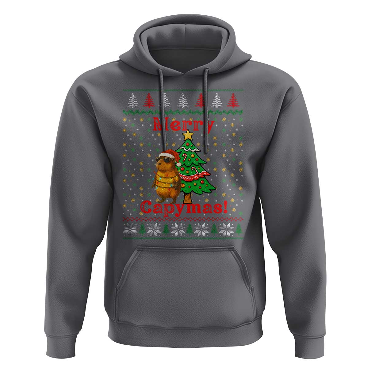 Funny Merry Capymas Hoodie Capybara Christmas Party - Wonder Print Shop
