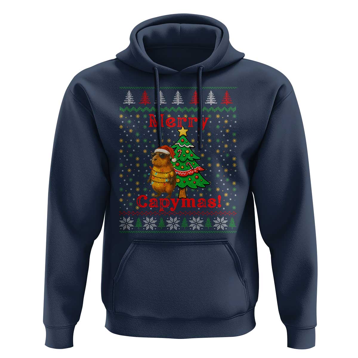 Funny Merry Capymas Hoodie Capybara Christmas Party - Wonder Print Shop