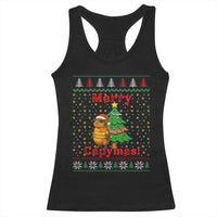 Funny Merry Capymas Racerback Tank Top Capybara Christmas Party - Wonder Print Shop
