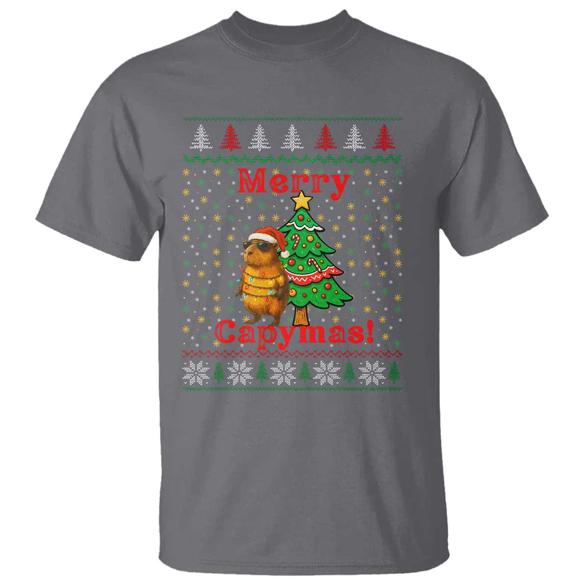 Funny Merry Capymas T Shirt Capybara Christmas Party - Wonder Print Shop