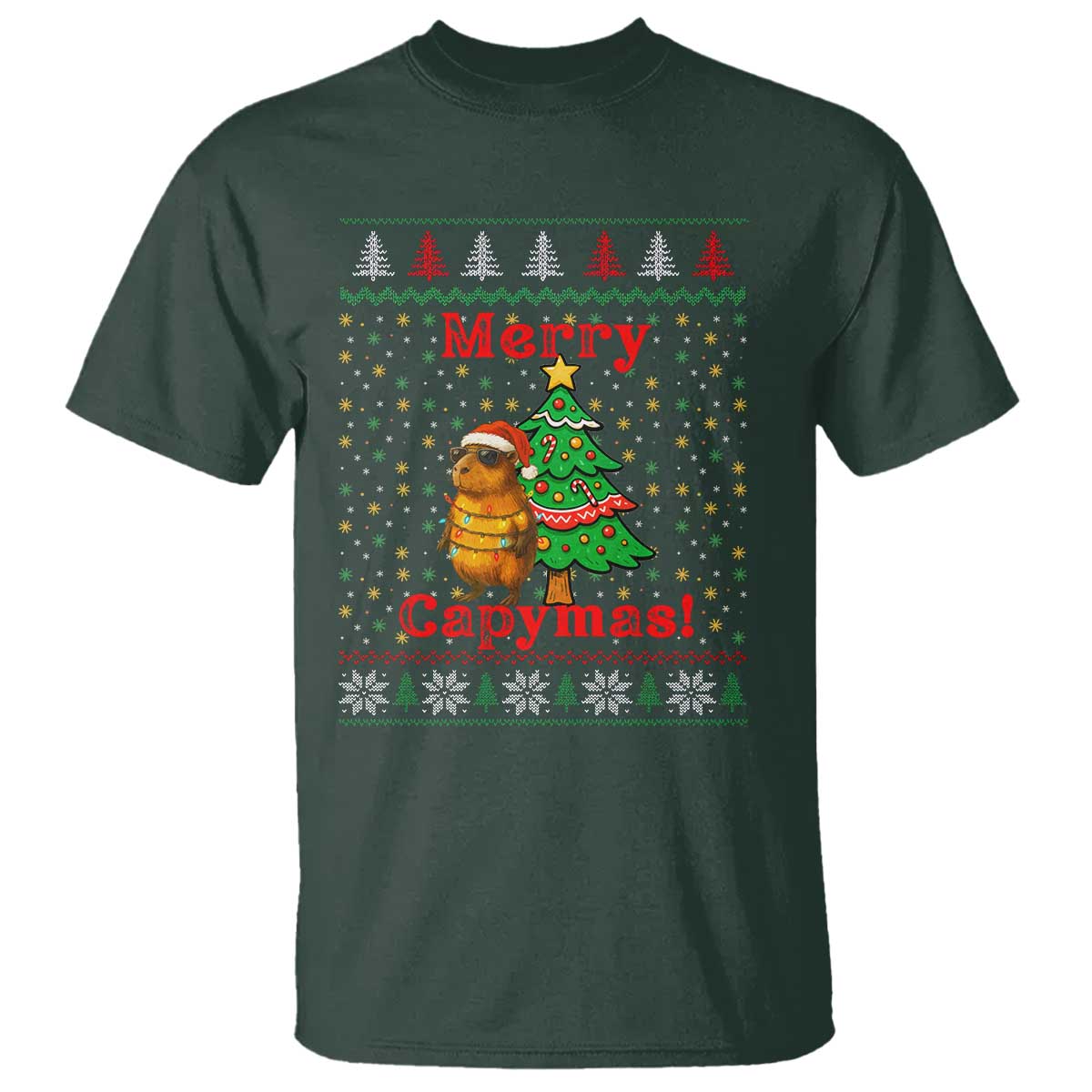 Funny Merry Capymas T Shirt Capybara Christmas Party - Wonder Print Shop
