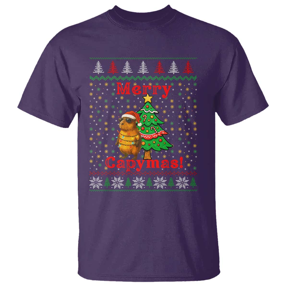 Funny Merry Capymas T Shirt Capybara Christmas Party - Wonder Print Shop