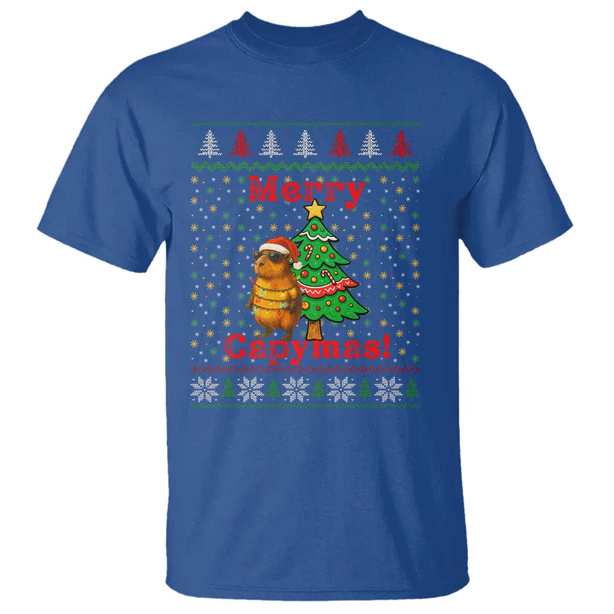 Funny Merry Capymas T Shirt Capybara Christmas Party - Wonder Print Shop