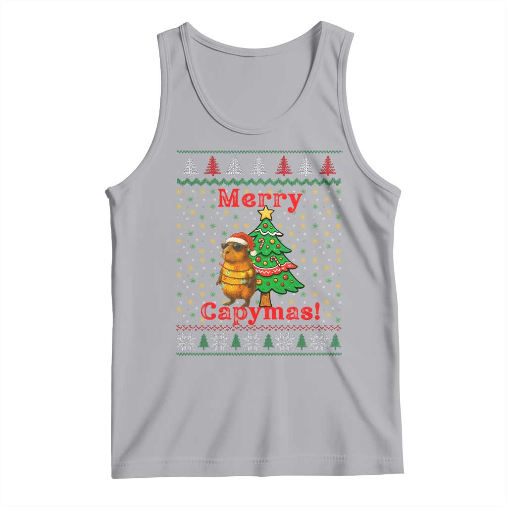 Funny Merry Capymas Tank Top Capybara Christmas Party - Wonder Print Shop