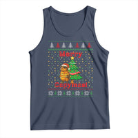 Funny Merry Capymas Tank Top Capybara Christmas Party - Wonder Print Shop