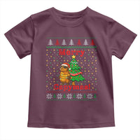 Funny Merry Capymas Toddler T Shirt Capybara Christmas Party - Wonder Print Shop