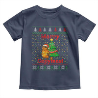 Funny Merry Capymas Toddler T Shirt Capybara Christmas Party - Wonder Print Shop