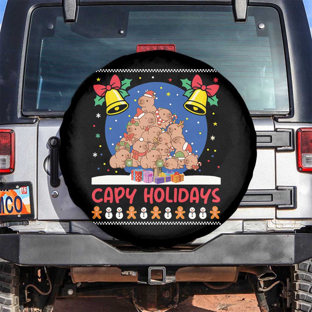 Capybara Christmas Tree Spare Tire Cover Funny Capy Holidays Gift - Wonder Print Shop