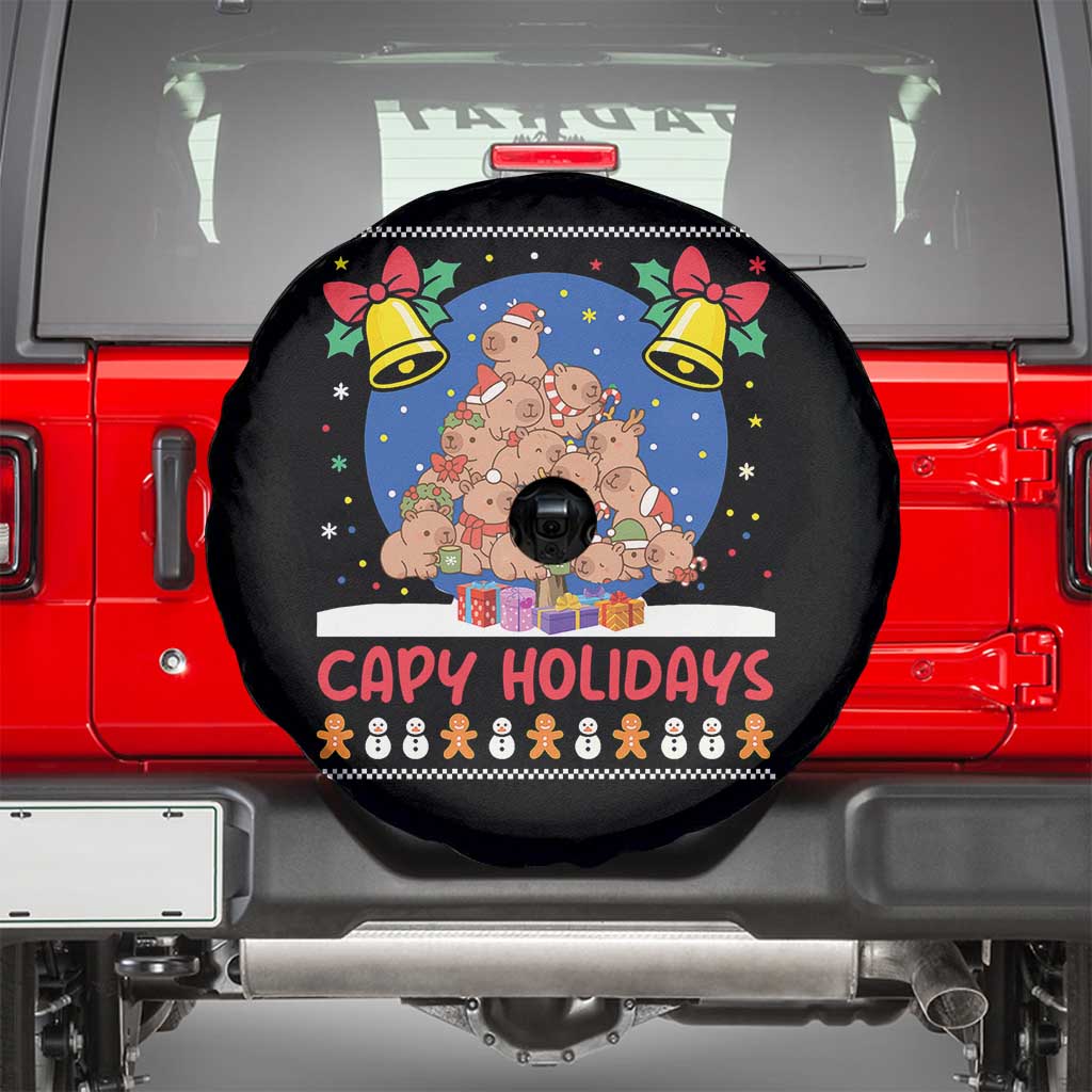 Capybara Christmas Tree Spare Tire Cover Funny Capy Holidays Gift - Wonder Print Shop