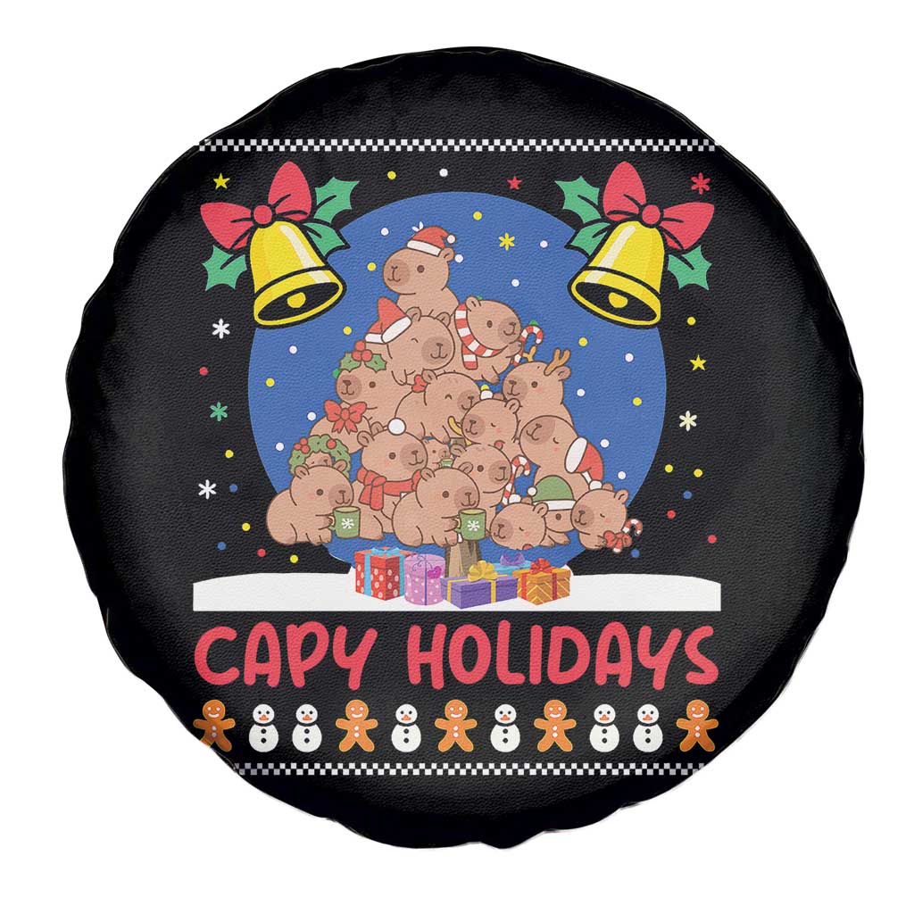Capybara Christmas Tree Spare Tire Cover Funny Capy Holidays Gift - Wonder Print Shop