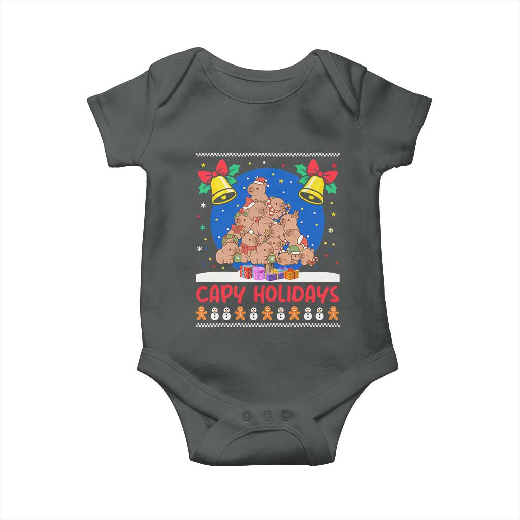 Capybara Christmas Tree Baby Onesie Funny Capy Holidays Gift - Wonder Print Shop