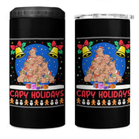 Capybara Christmas Tree 4 in 1 Can Cooler Tumbler Funny Capy Holidays Gift