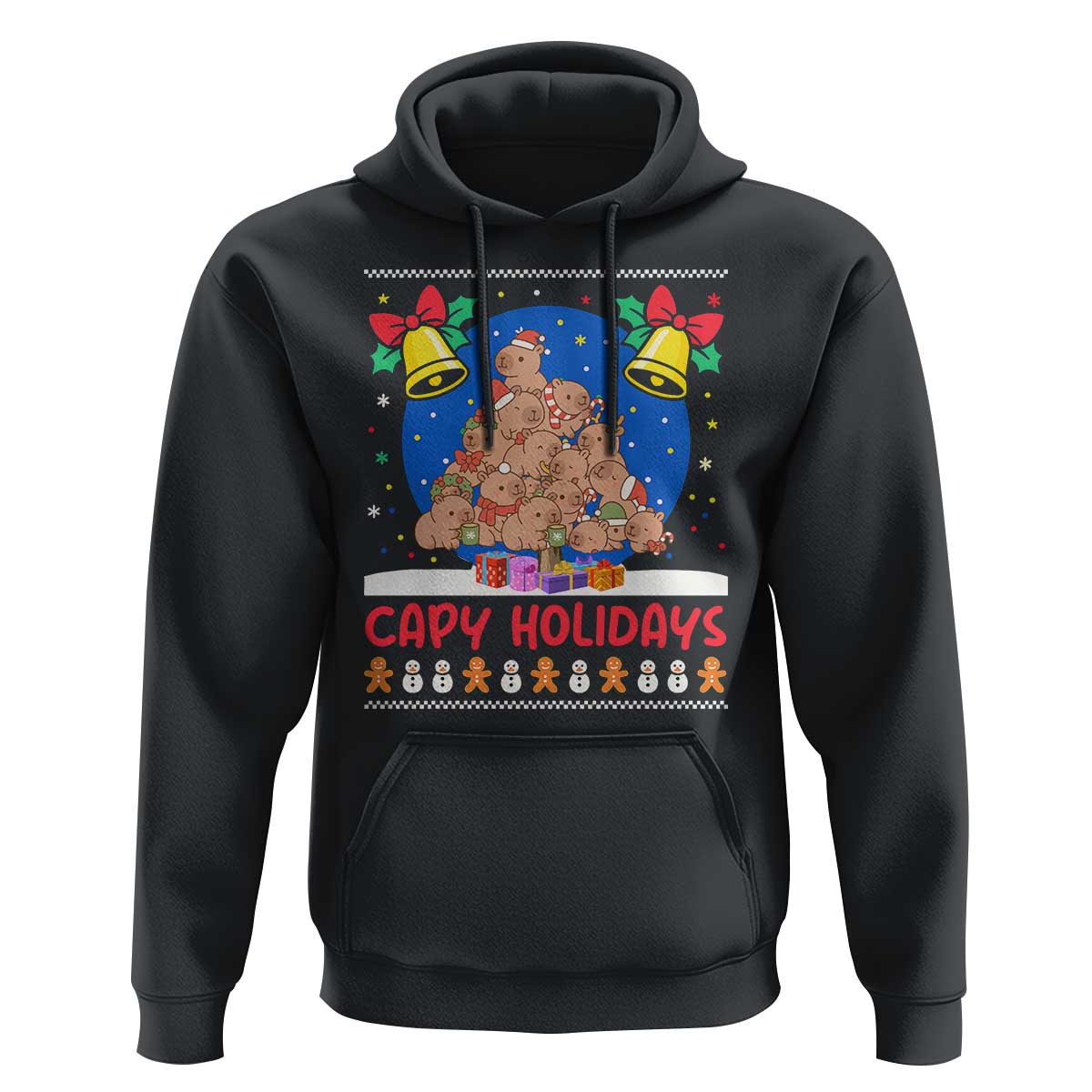 Capybara Christmas Tree Hoodie Funny Capy Holidays Gift - Wonder Print Shop