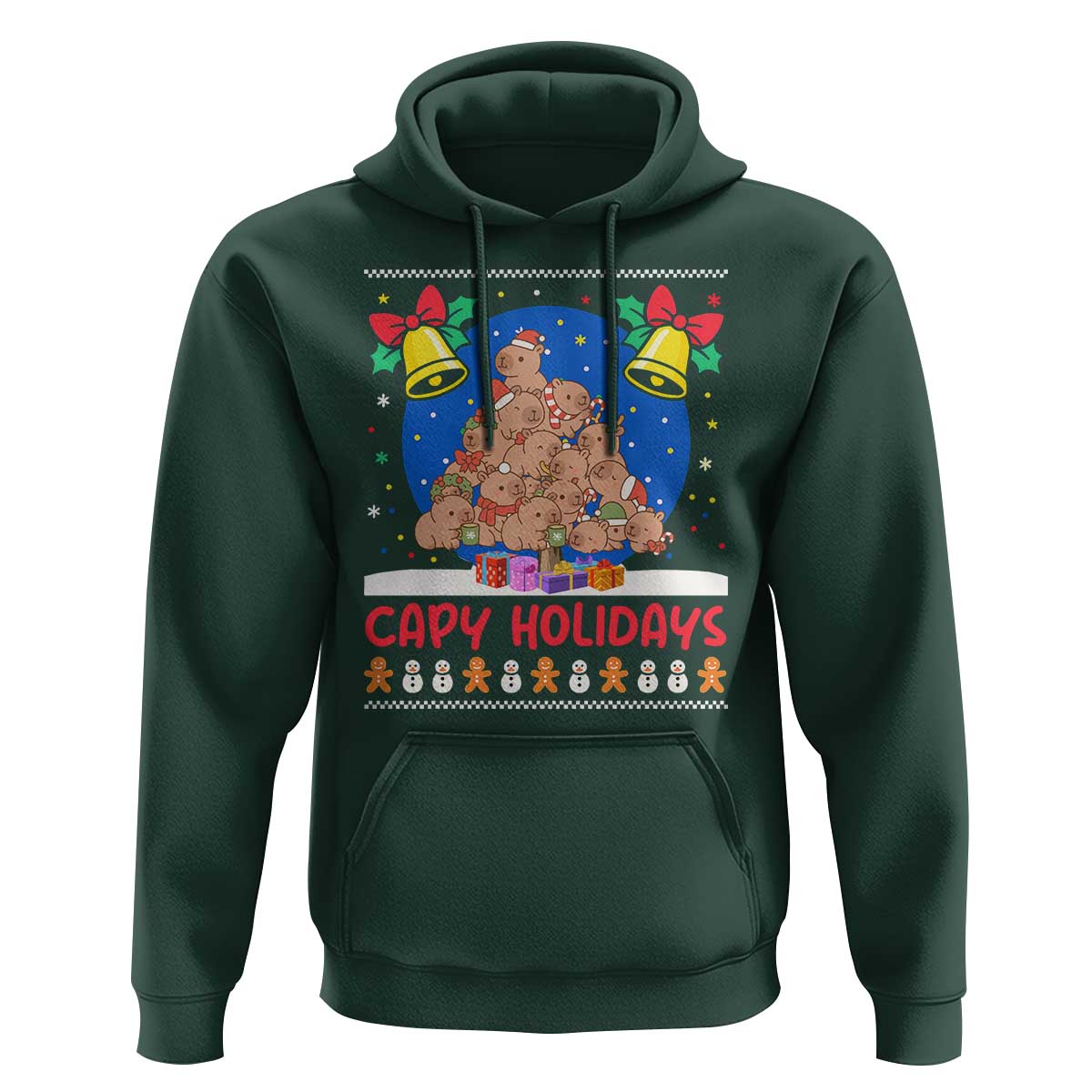 Capybara Christmas Tree Hoodie Funny Capy Holidays Gift - Wonder Print Shop