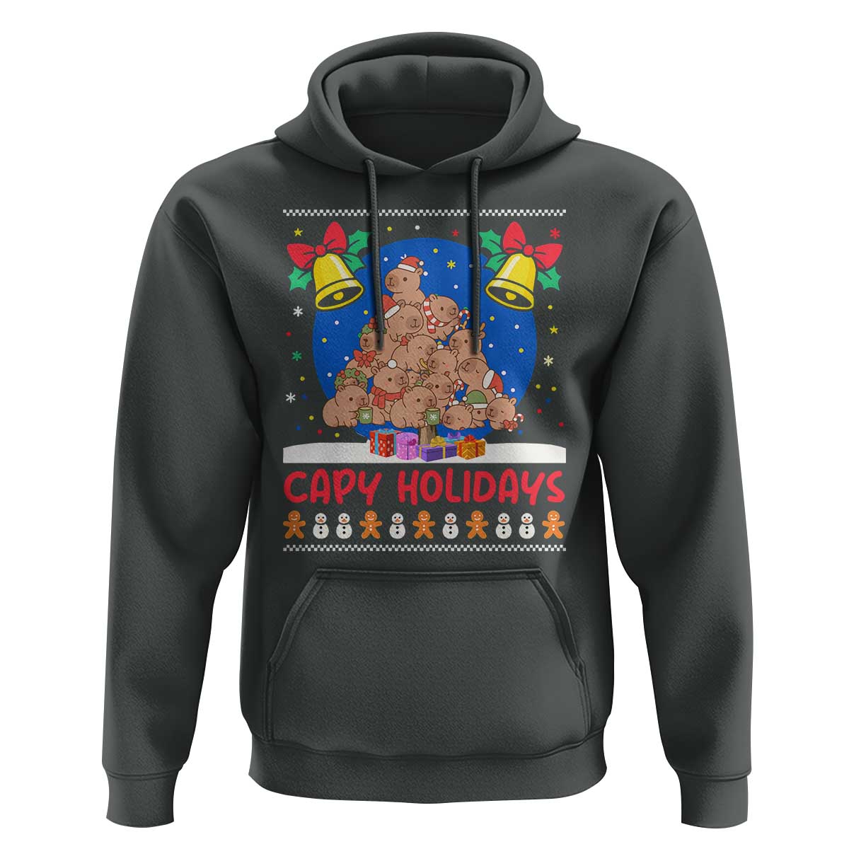 Capybara Christmas Tree Hoodie Funny Capy Holidays Gift - Wonder Print Shop