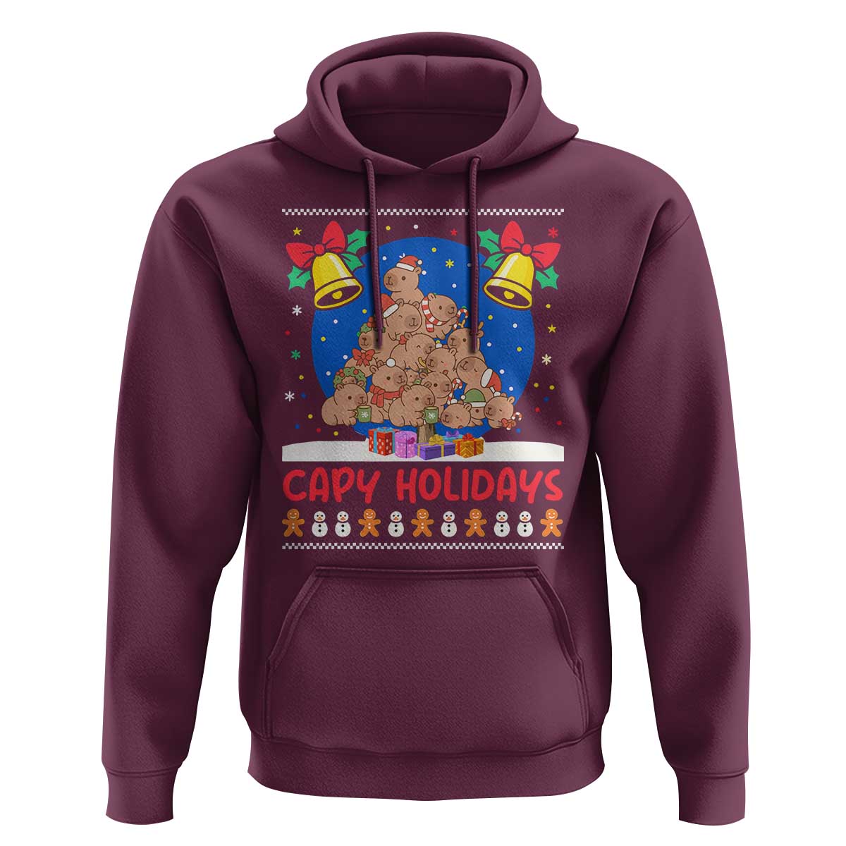 Capybara Christmas Tree Hoodie Funny Capy Holidays Gift - Wonder Print Shop