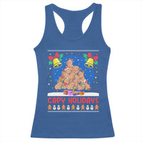 Capybara Christmas Tree Racerback Tank Top Funny Capy Holidays Gift - Wonder Print Shop