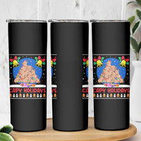 Capybara Christmas Tree Skinny Tumbler Funny Capy Holidays Gift