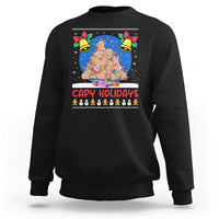 Capybara Christmas Tree Sweatshirt Funny Capy Holidays Gift - Wonder Print Shop