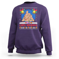 Capybara Christmas Tree Sweatshirt Funny Capy Holidays Gift - Wonder Print Shop