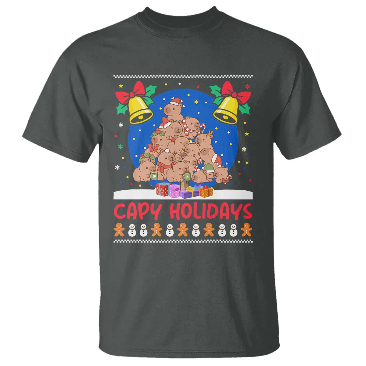 Capybara Christmas Tree T Shirt Funny Capy Holidays Gift - Wonder Print Shop