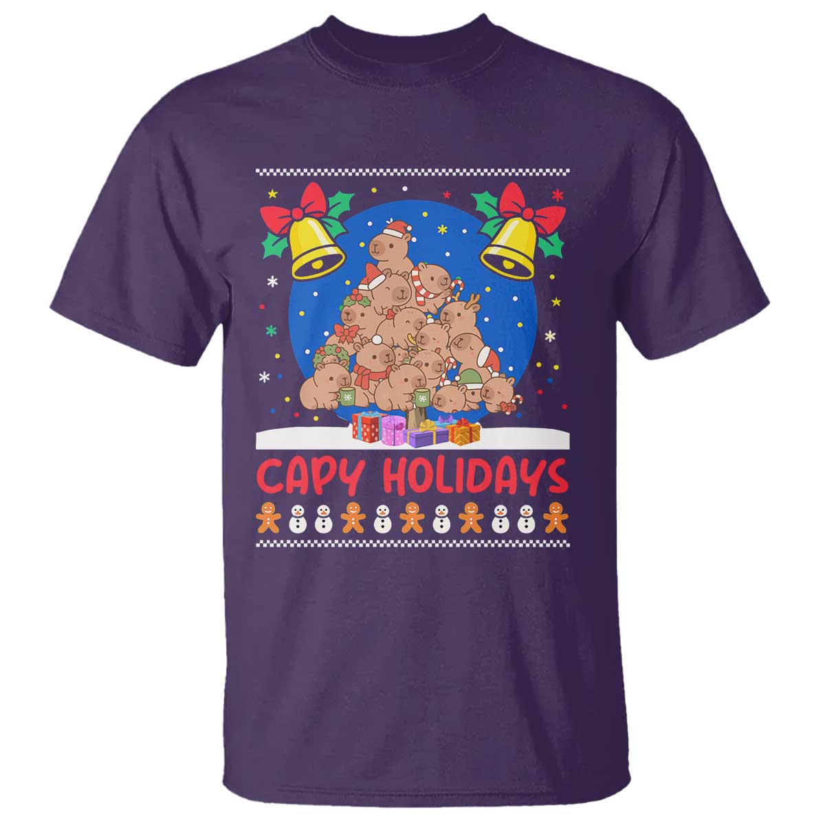 Capybara Christmas Tree T Shirt Funny Capy Holidays Gift - Wonder Print Shop