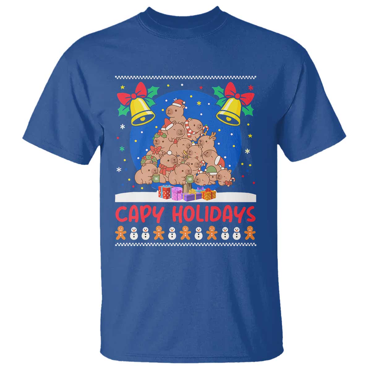 Capybara Christmas Tree T Shirt Funny Capy Holidays Gift - Wonder Print Shop