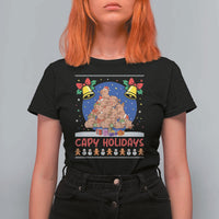 Capybara Christmas Tree T Shirt For Women Funny Capy Holidays Gift - Wonder Print Shop