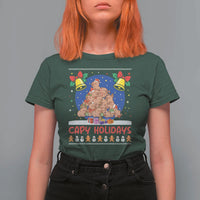 Capybara Christmas Tree T Shirt For Women Funny Capy Holidays Gift - Wonder Print Shop