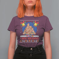 Capybara Christmas Tree T Shirt For Women Funny Capy Holidays Gift - Wonder Print Shop
