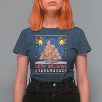 Capybara Christmas Tree T Shirt For Women Funny Capy Holidays Gift - Wonder Print Shop