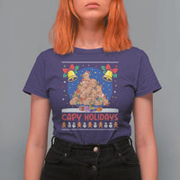 Capybara Christmas Tree T Shirt For Women Funny Capy Holidays Gift - Wonder Print Shop