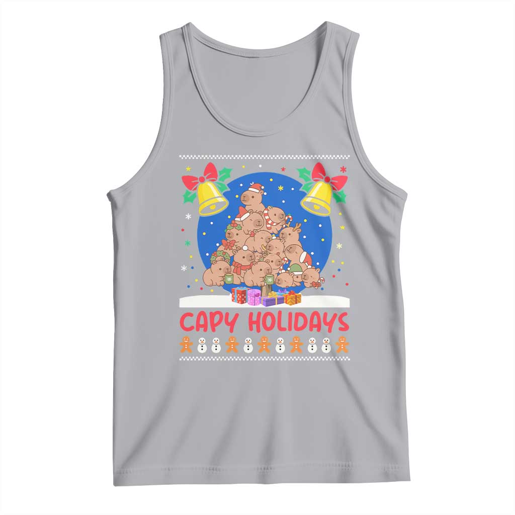 Capybara Christmas Tree Tank Top Funny Capy Holidays Gift - Wonder Print Shop