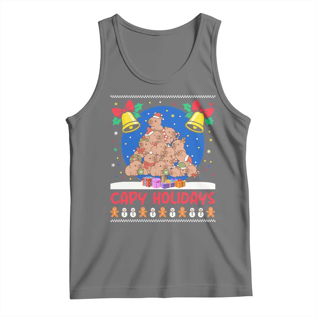 Capybara Christmas Tree Tank Top Funny Capy Holidays Gift - Wonder Print Shop