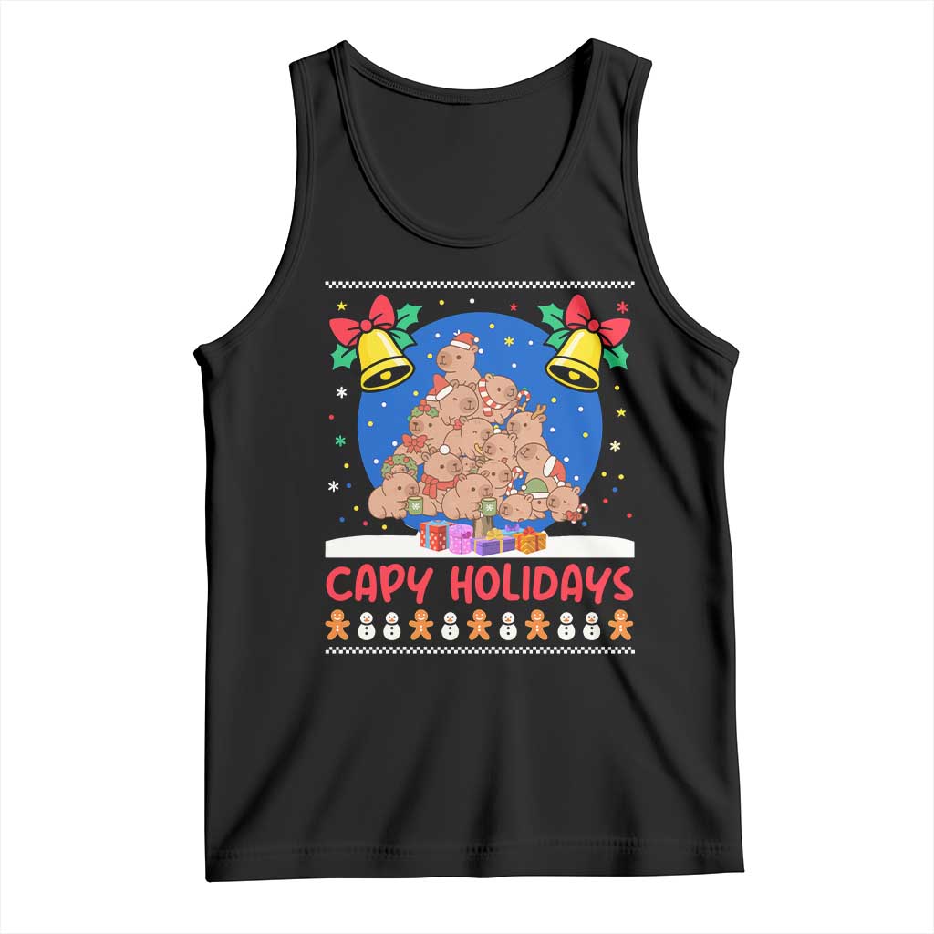 Capybara Christmas Tree Tank Top Funny Capy Holidays Gift - Wonder Print Shop