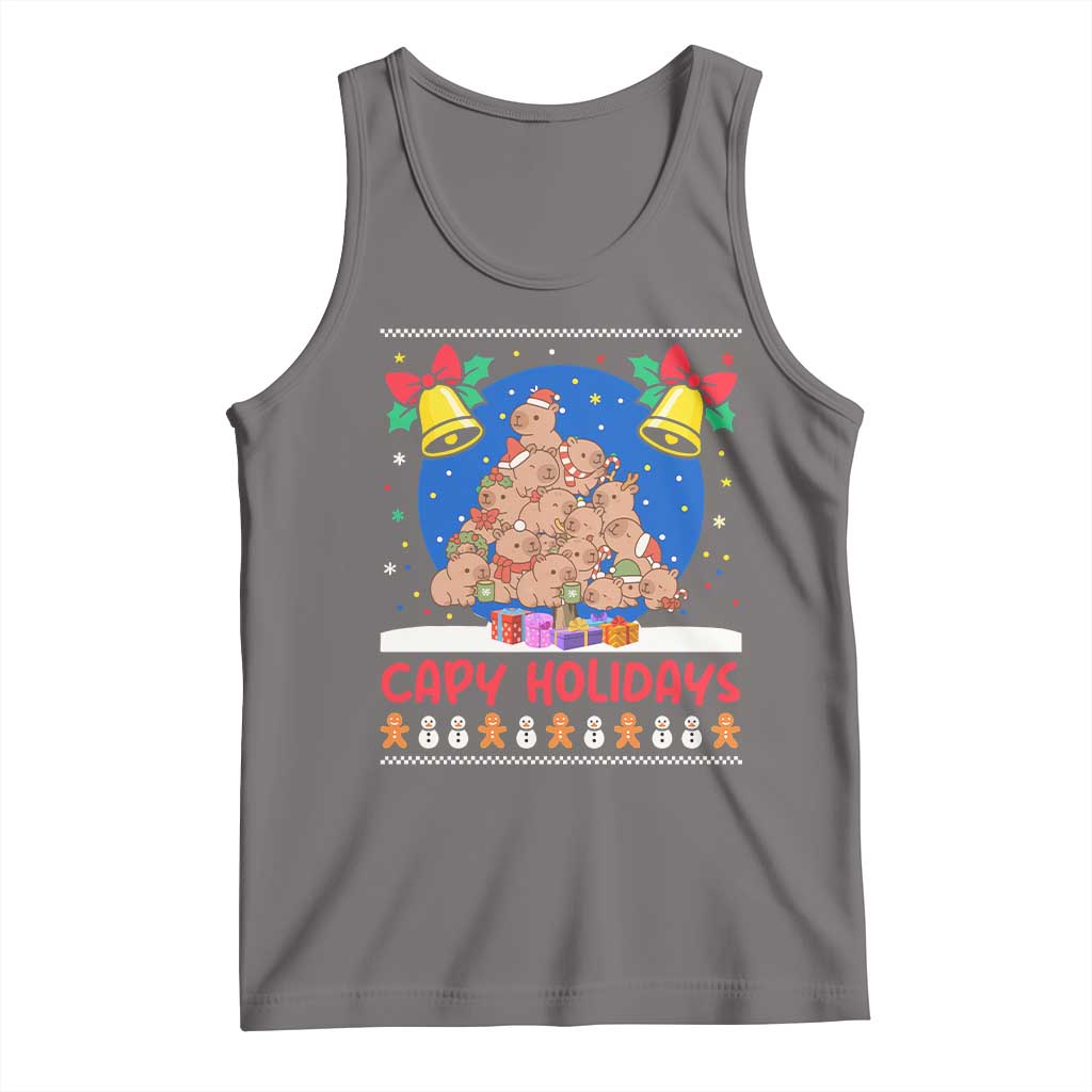 Capybara Christmas Tree Tank Top Funny Capy Holidays Gift - Wonder Print Shop