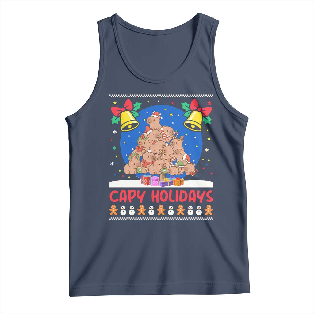 Capybara Christmas Tree Tank Top Funny Capy Holidays Gift - Wonder Print Shop