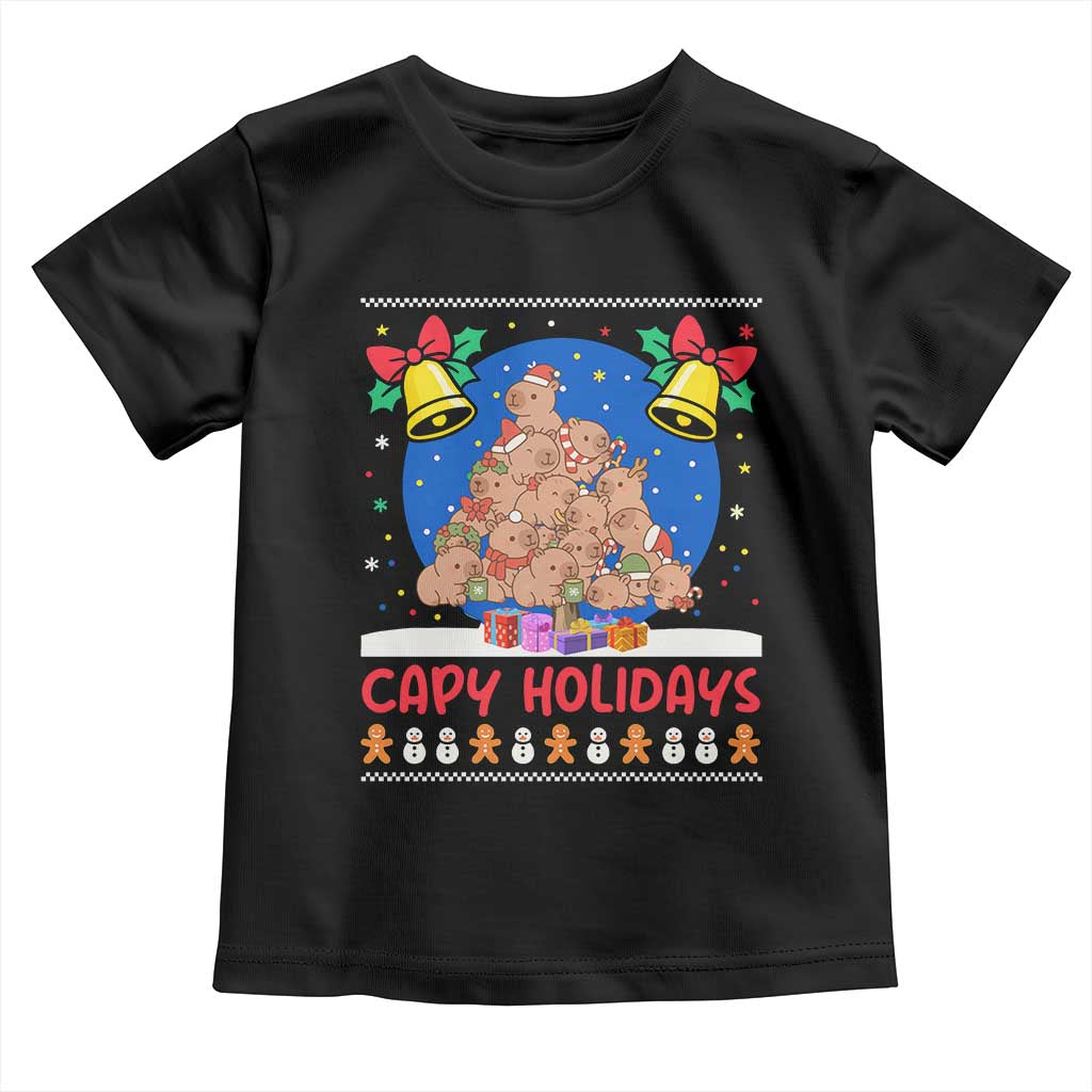 Capybara Christmas Tree Toddler T Shirt Funny Capy Holidays Gift - Wonder Print Shop