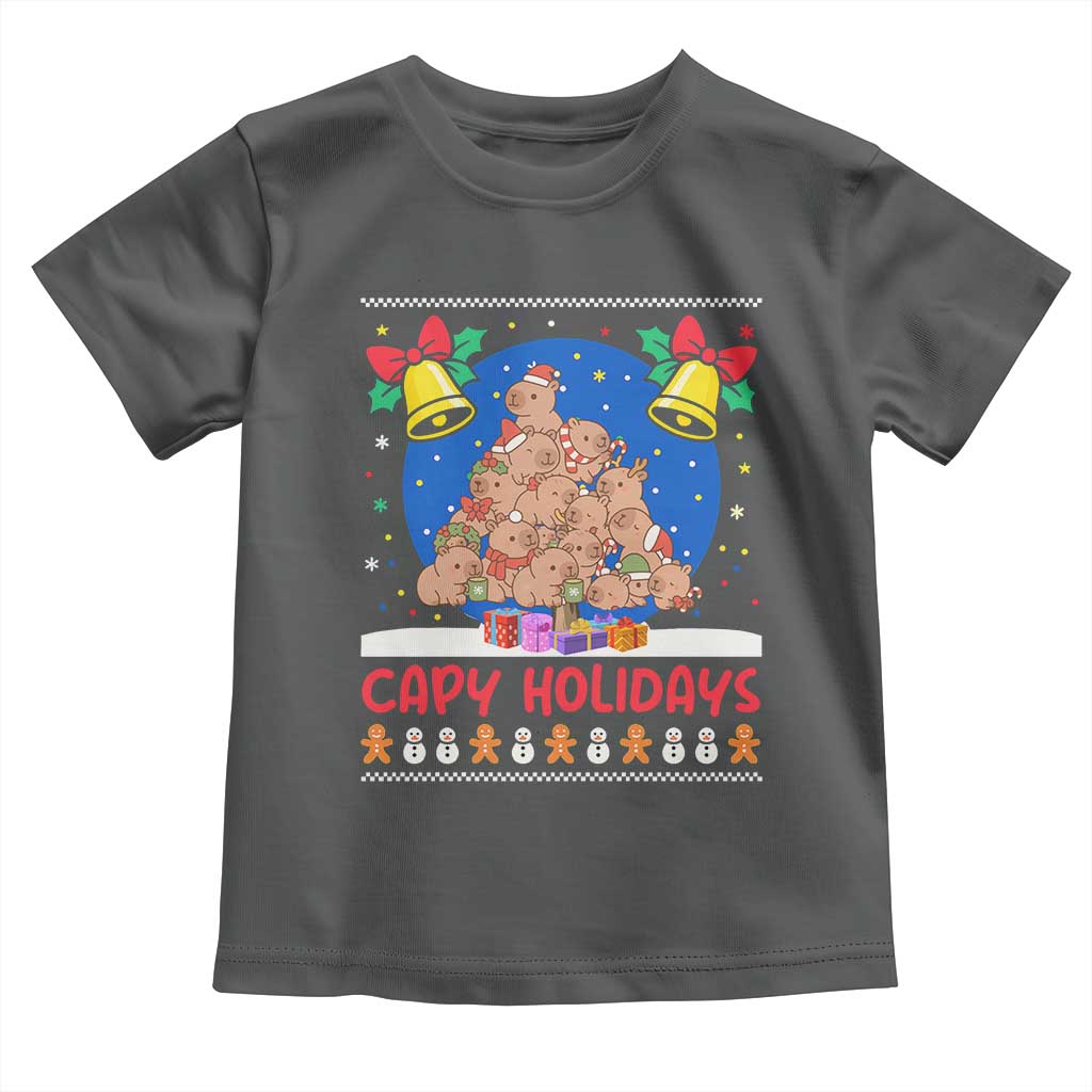 Capybara Christmas Tree Toddler T Shirt Funny Capy Holidays Gift - Wonder Print Shop