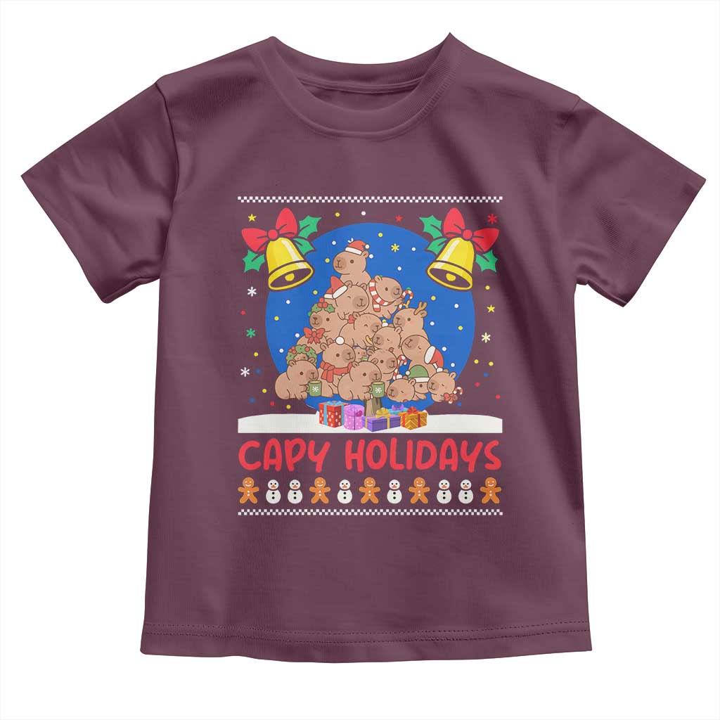 Capybara Christmas Tree Toddler T Shirt Funny Capy Holidays Gift - Wonder Print Shop