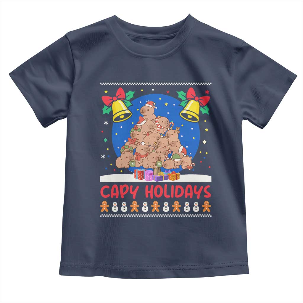 Capybara Christmas Tree Toddler T Shirt Funny Capy Holidays Gift - Wonder Print Shop